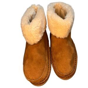 J. Crew Shearling Nutmeg Slipper Boot Farmhouse Cabinwear Size 8 Women's